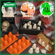 Ghost Silicone Mold Non-Stick 3D Chocolate Molds 8-Cavity Halloween Baking Mold for Jelly Candy Pudd