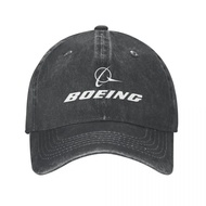 1pc Boeing Washed Denim Unisex Adjustable Outdoor Sports Baseball Cap
