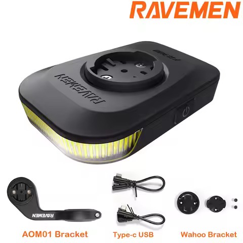 RAVEMEN FR300 FR160 Bike Daytime Headlight AOM01 Mount Compatible with Garmin Wahoo GPS Bike Safety
