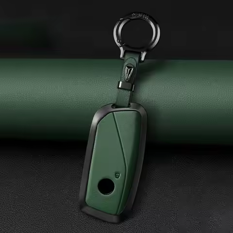 Metal Leather Car Remote Key Cover Case Holder Shell Fob for BMW New 530Li I5 IX1 X1 X5 840I 740Li I