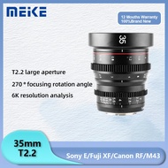 Meike 35mm T2.2 Large Aperture Prime MF Manual Focus Cine Lens For Fuji XF Canon RF Olympus Panasoni