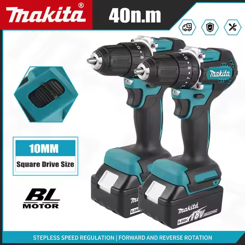 Makita 1700RPM Cordless Drill 40NM Compact Hammer Drill Brushless Motor Lithium Electric Drive For 1