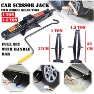 Car Jack 1Ton 1.5Ton Heavy Duty Scissor Jack Lifter Stand Garage Tire Repair Tyre Tayar Jack Kereta
