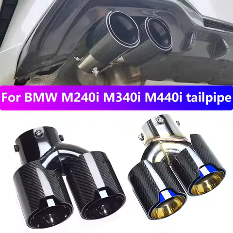 2pcs/Lot For 2019-2025 BMW M240i M340i M440i G23 G20 G21 G42 exhaust pipe upgrade carbon fiber quad 