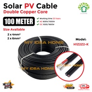 Solar PV Cable 100M Double Core 2x4mm2 2x6mm2 2PfG 1169 H1Z2Z2-K Solar Wire for Solar Power
