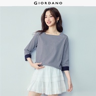 GIORDANO Women T-Shirt Cold Weather T-Shirt Moderate Thickness T-Shirt Slight Elasticity T-Shirt 133