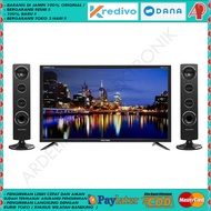 TV LED polytron 32 inch + speaker tower type PLD 32TV1555 (Digital TV DVB-T2EWS) / PLD 32T1850 Analo