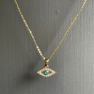 The Mono - 天然巴西帕拉伊巴碧璽 18k黃金鑽石吊墜