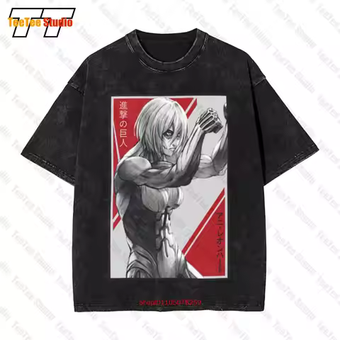 Annie Leonhart Attack On Titan Female Titan Essential Vintage Oversized T-Shirt V07B