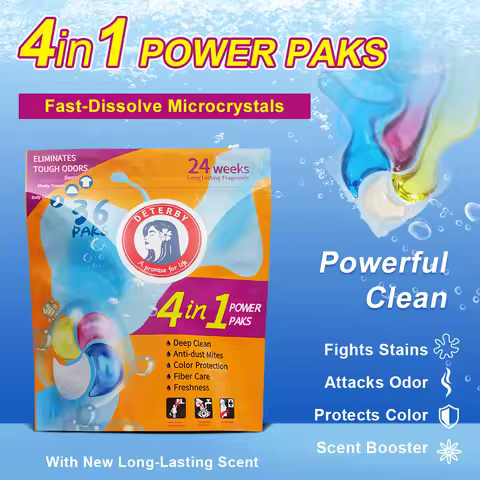 36Pcs 4-in-1 Laundry Beads Detergent Liquid Capsule Ball for Washing Machine Rose Fragrance Beads So