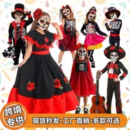 Halloween Day of the Dead Costume Mexico Traditional cos Children's Performance Costume Skeleton