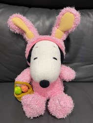 日本環球影城復活節限定粉紅兔造型Snoopy毛公仔