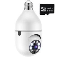 Camera Wifi ngoài trời 4K 8 LED Đuôi Bóng Đèn Xoay 360 Độ 2 MẮT KÉP 8 LED Đàm Thoại