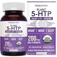 Organic 5-HTP - 200 mg | 99% 5HTP Concentration, Plus Cofactor Vitamin B6 & Lion’s Mane | Water Extr