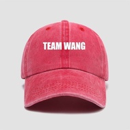 Team wang letter embroidered baseball hat black cap