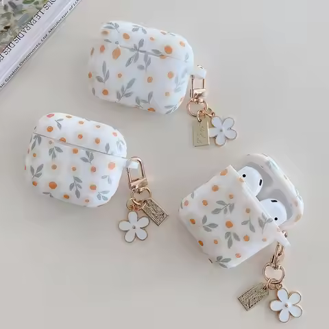 For Apple AirPods 4 ANC Flower Print Earphone Case For AirPods 2 3 Pro2 Silicone Soft Wireless Headp
