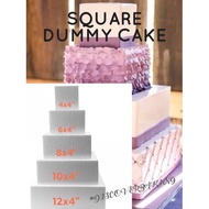 Square Dummy Cake Thickness: 2" & 4" | Size: 4"x4" | 6"x6" | | 8"x8" sold per piece