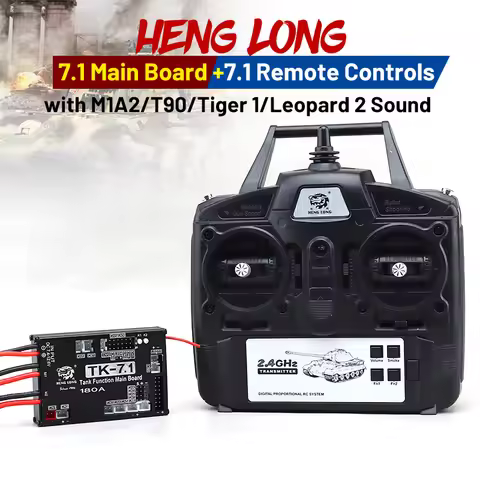 Heng Long 1/16 RC Tank 2.4Ghz Metal TK-7.1 Transmitter Main Board Receiver Remote Control with Leopa