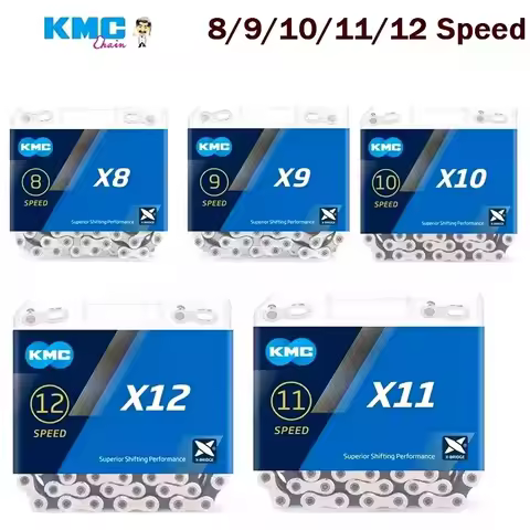 KMC X8 X9 X10 X11 X12 Road/MTB Bicycle Chain 8v 9v 10v 11v 12v 118L 126L Bike Chain e-biek with Quic