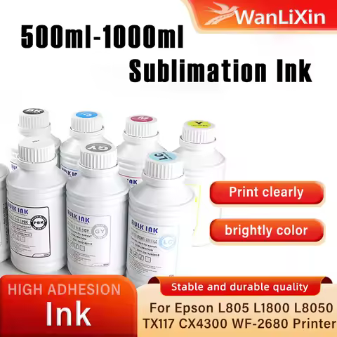 500ML/1000ML/Bottle Provide vivid colors Sublimation Heat Transfer Ink，For Epson L8160 L8168 L8188 L