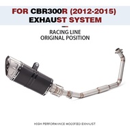 For CBR300 CB300R CBR 300 CB 300R 51mm Motorcycle Exhaust Slip-On Motorbike Elbow System Front Middl