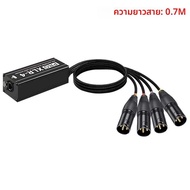 0.7M 4-Channel 3-Pin XLR Audio และ DMX ผ่านสายเคเบิลเครือข่าย Extender DMX512 สัญญาณเครือข่าย Extend