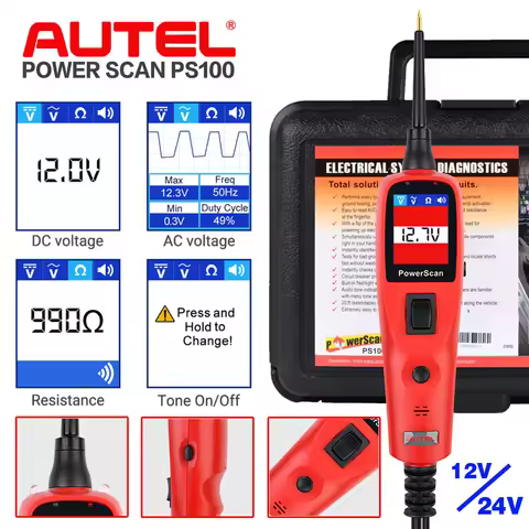 Autel PowerScan PS100 Car Electrical Circuit Tester Four Work Mode 12V/24V Automotive System Diagnos
