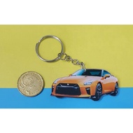 Nissan GT-R gtr r35 orange 2d keychain