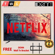 DENN 50 Inch 2K Android Smart LED TV DLT2A-50WHVT2K W Youtube Netflix Play Store Build-in Similar Wi