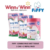 FIFFY Combo Pack Wet Tissue (1 Can + 2 Refill Pack)