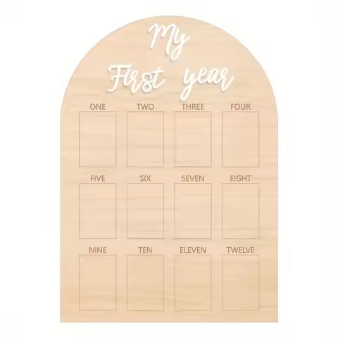 My First Year Milestone Photo Board - 12 1-month-old wooden photo frame，Bohemian Style，Perfect for d