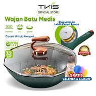 TKIS Panci Wajan Premium Persegi Delapan Maifan Stone 32 cm Anti Lengket Double Bottom Frypan TK-831