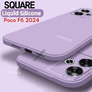 Poco F6 2024  Square Liquid Casing For PocoF6 Poco F6 6F F 6 Pro F6Pro 4G 5G  Phone Case Square Sili