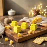 GANTUNGAN Finedge - Fidget Clicker Cheese Keychain - Cheesy Clicker Fidget Keychain