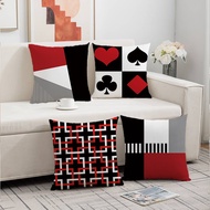 Black Red Line Pillow Cover 45x45cm 1pc/4pcs - Abstract Geometric Cushion Case Living Room