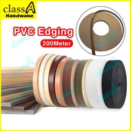 ClassAHW Black White Woodgrain PVC Edging Banding for Wood Plywood MDF Sisi Papan Hitam Pagar Hijau Dawai 40 200 meter