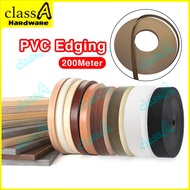 ClassAHW Black White Woodgrain PVC Edging Banding for Wood Plywood MDF Sisi Papan Hitam Pagar Hijau 
