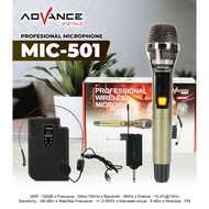 ADVANCE Mic Bando Clip On +Wireless Mic Microphone Eksternal MIC-501 MIC501 MIC 501