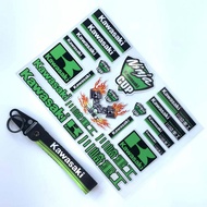 Motorcycle KAWASAKI Reflective Sticker Nylon Leather Keychain Set Modeling Vinyl Wheel Fender Decal Set