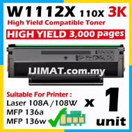 W1112A 110A W1112X 110X HP110A HP110X BLACK  BK K Compatible Laser Toner For HP Laserjet HP 108 HP10