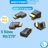 Vention HDMI Adapter 2PCS Degree Male to Female Adapter 4K 2K 1080P HDMI 2.0 Angle Extender