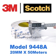 [TapeExpert] 3M Double Sided Tape 9448A 50 Meters Thin Non Woven Fabric Tissue Double Coated Origina