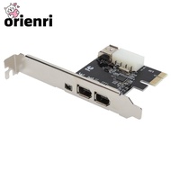 ORIENRI 1394A PCIE FireWire Expansion Card, 3 Port 1394 Interface PCIE Capture Card, Durable Portabl