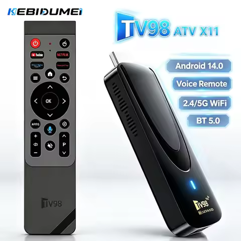 KEBIDUMEI TV98 ATV X11 Smart TV Stick 4K UHD Quad Core ARM CortexBox Dual Band WiFi 6 BT 5.0 Voice R