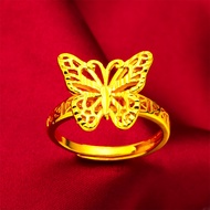 Original 916 Gold Butterfly Ring Adjustable Engagement Ring for Women Jewelry