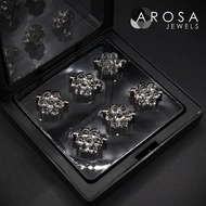 AROSA JEWELS 6-in-1 set (Silver) baby brooch pin kerongsang D7-02C (1.5cm x 1.3cm)