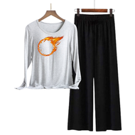 Baju Setelan Outer Motif Ring Fire / Setelan Outer Panjang / Atasan Setelan Celana Kulot / Setelan O