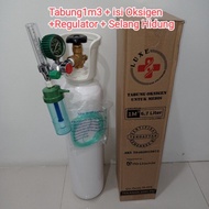 SRY7 Tabung oksigen 1kb + Regulator + Selang hidung -
