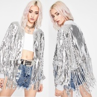 Sequin Jacket Sequined Frilly Tassel Shirt