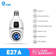 V380 E27A Kamera CCTV Bohlam WiFi Dual Lens 355° | 1080P Full Color Night Vision | Pantau dari HP